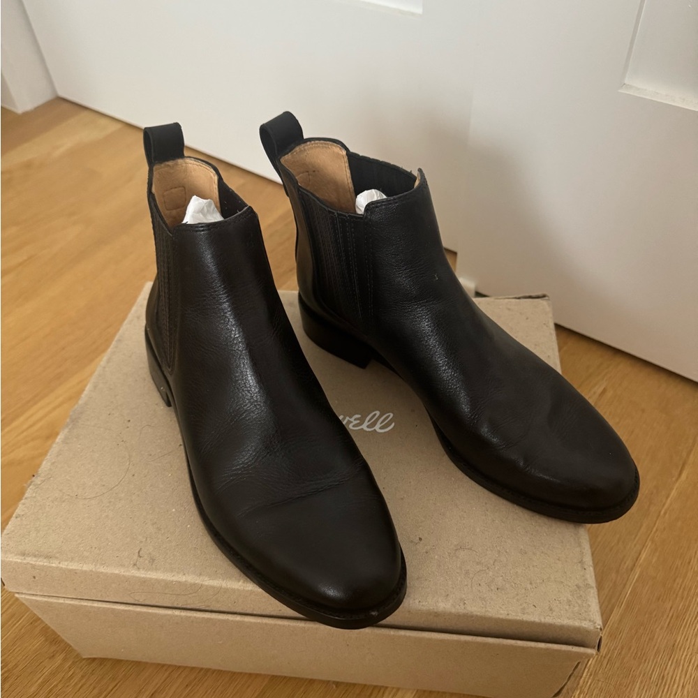 Madewell Black Leather Ankle Boots